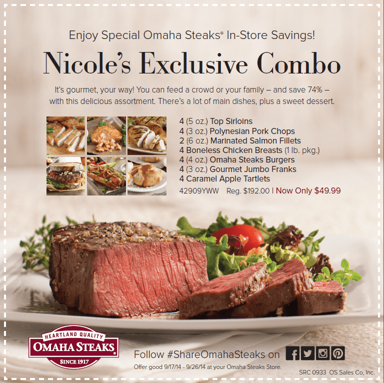 Exclusive Omaha Steaks Deal! Save 74 InStore on Meat & Dessert Combo