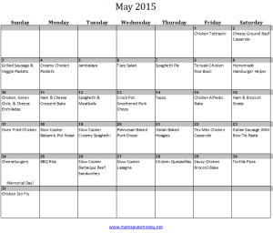 May Monthly Meal Plan with Printable Calendar & Family Friendly Recipes ...