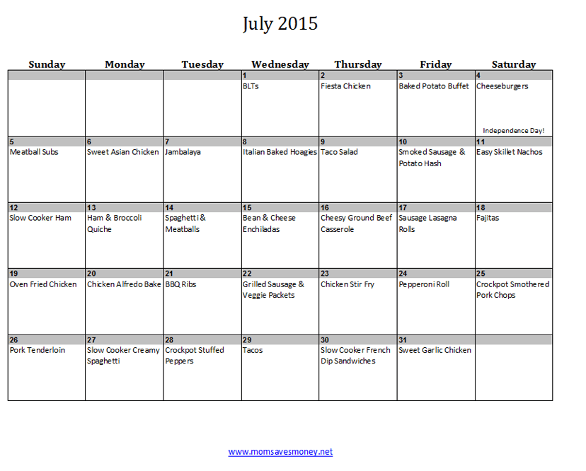 How To Make A Meal Plan Chart