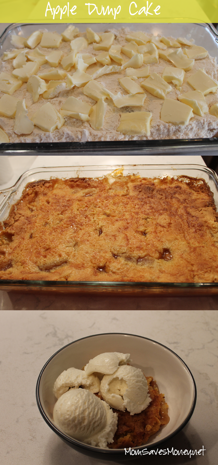 apple dump cake in pan 