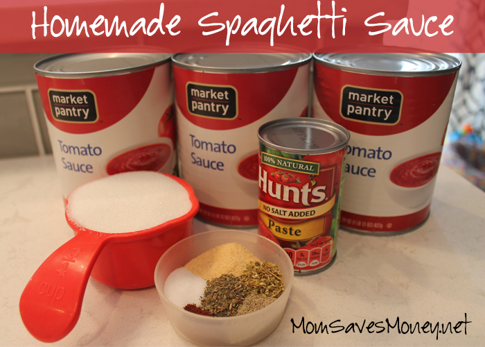 Homemade Spaghetti Sauce ingredients