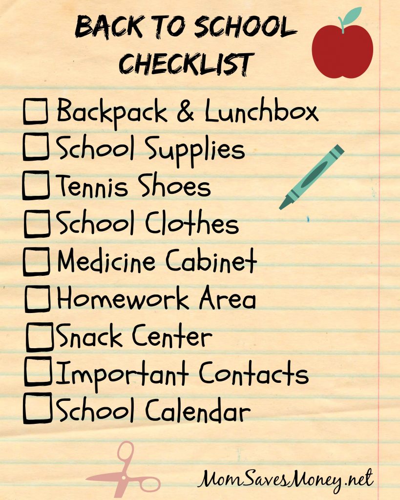 back to school checklist