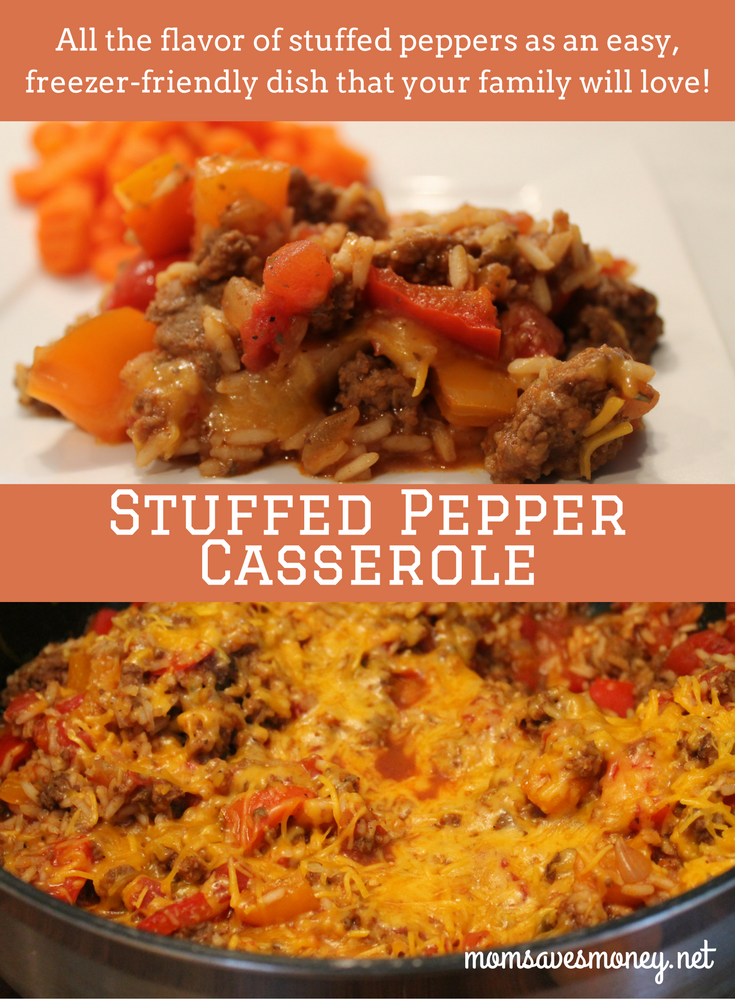 Recipe Stuffed Pepper Casserole Freezer Friendly Mom Saves Money