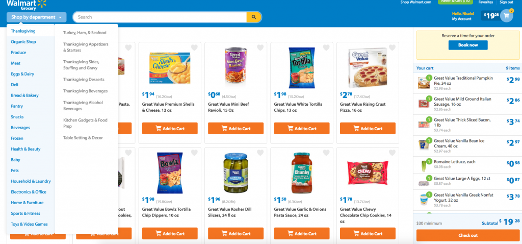 online grocery shopping