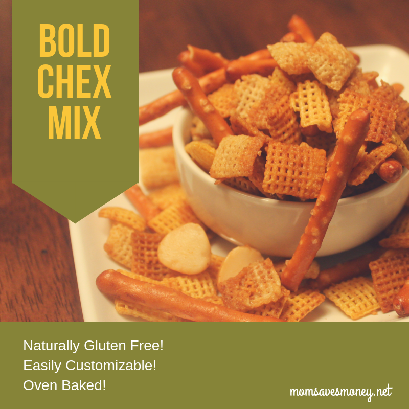 A Bold Chex Mix full on flavor! Easily customizable to whatever your family likes.