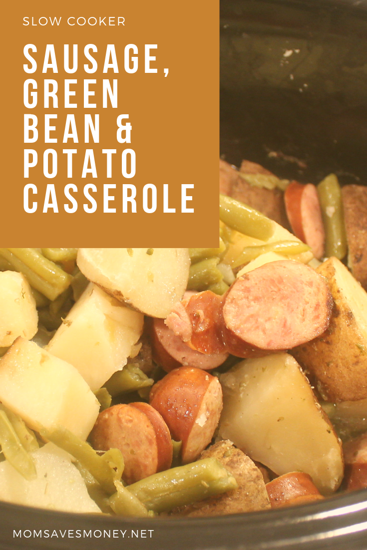 Slow Cooker Sausage Green Bean Potatoes Just 4 Ingredients Mom Saves Money