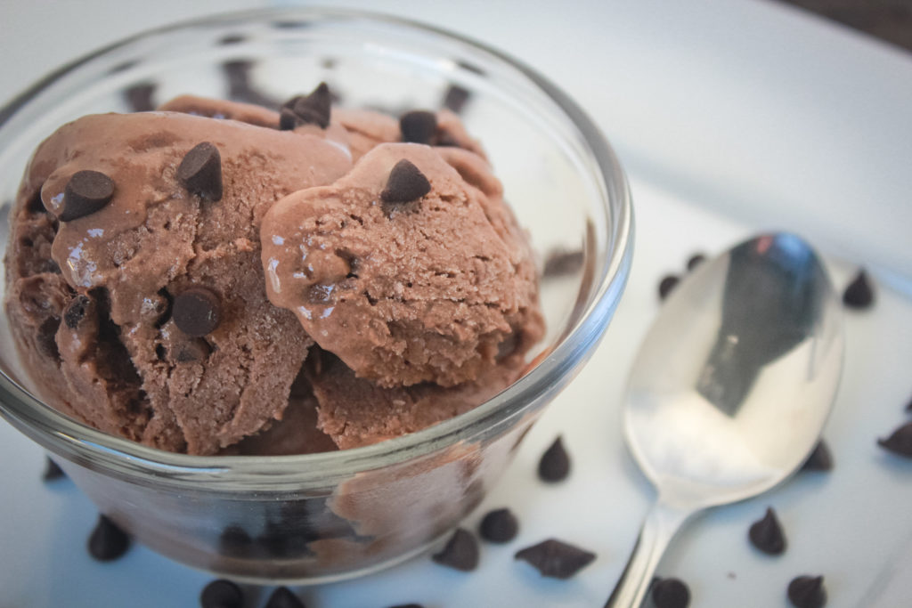 chocolate ice cream in bowl