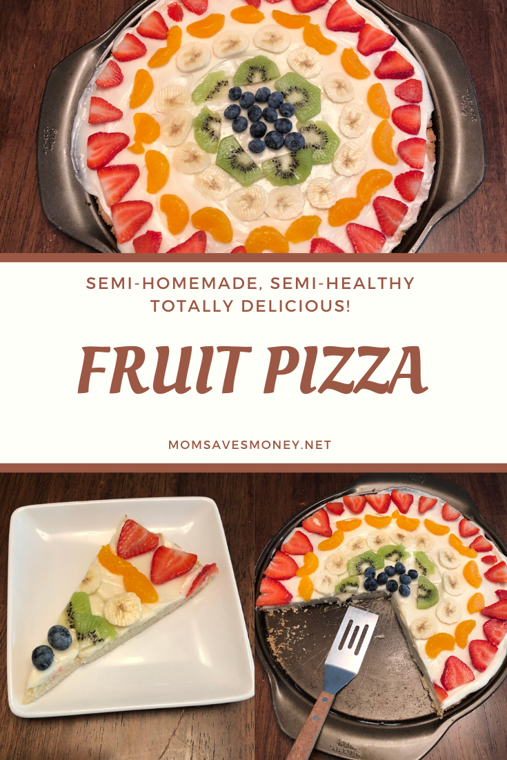 fruit pizza on a pan