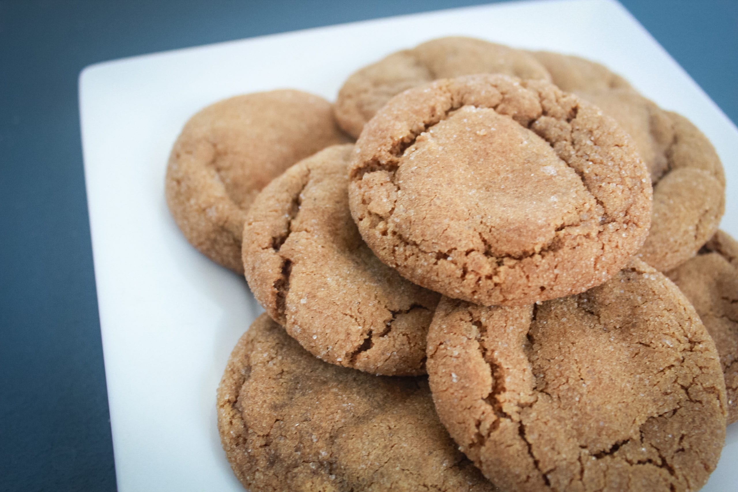 ginger snap cookies on white plate