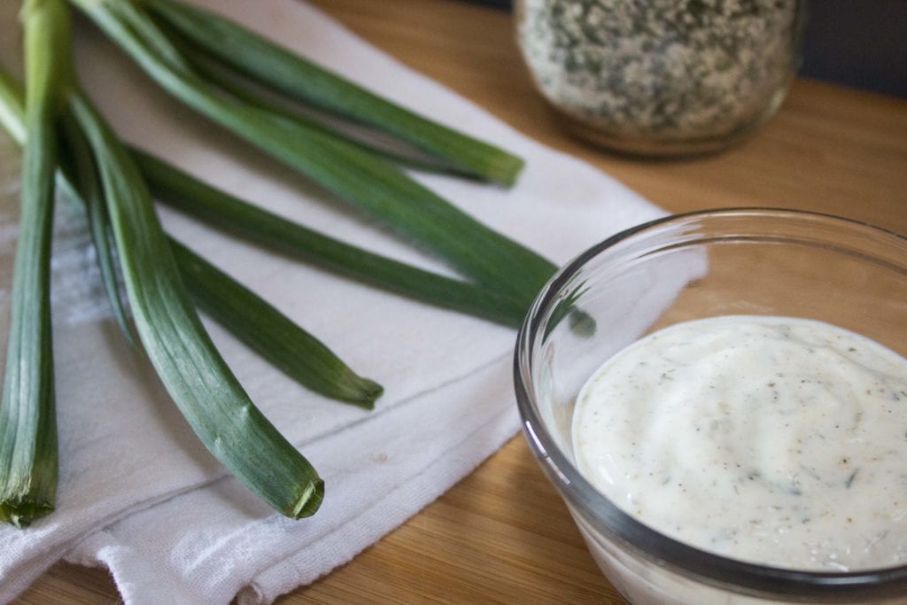 ranch dip in bowl