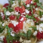 tomato basil pasta in bowl