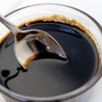 balsamic glaze in bowl with spoon