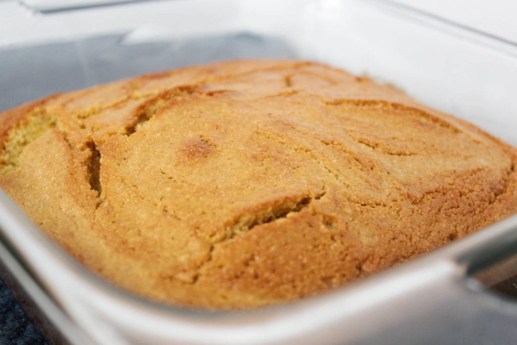 cornbread in pan