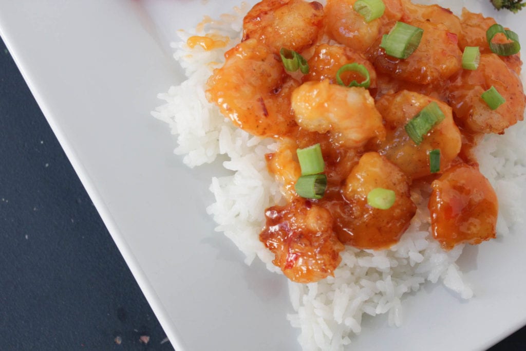 bang bang shrimp on rice