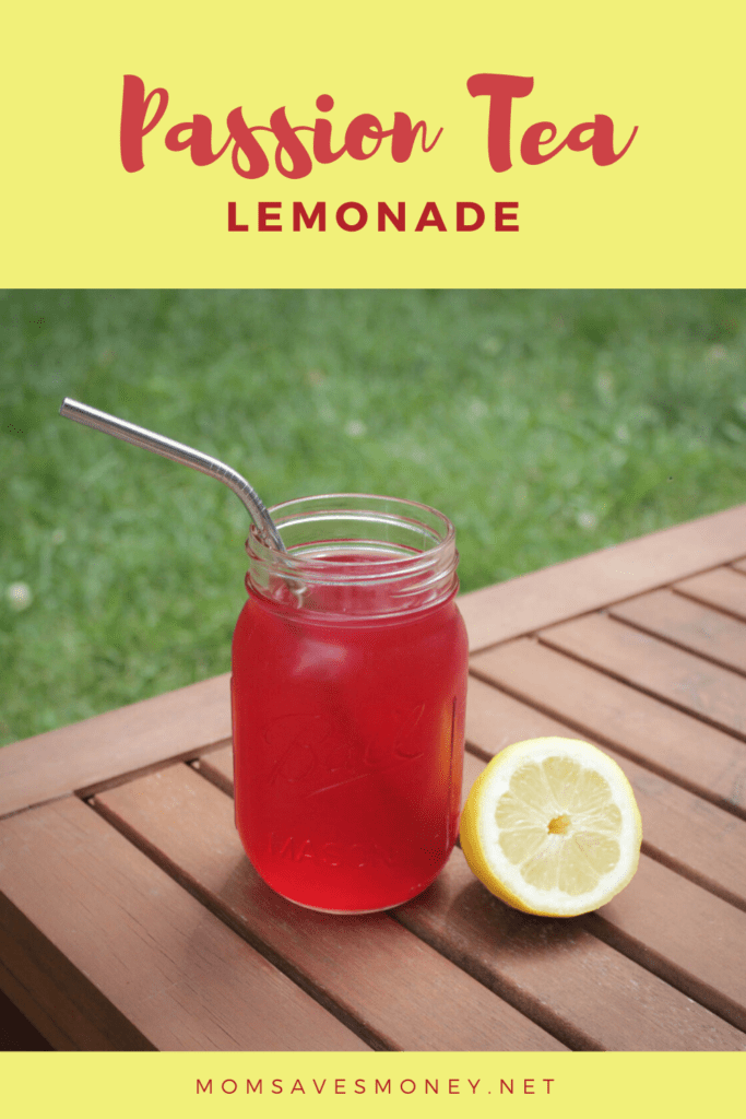 Passion tea lemonade in ball jar