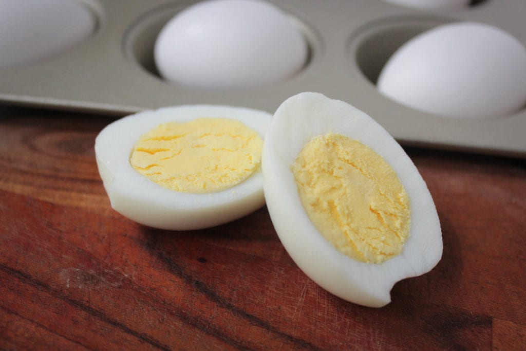 hard boiled egg cut in half