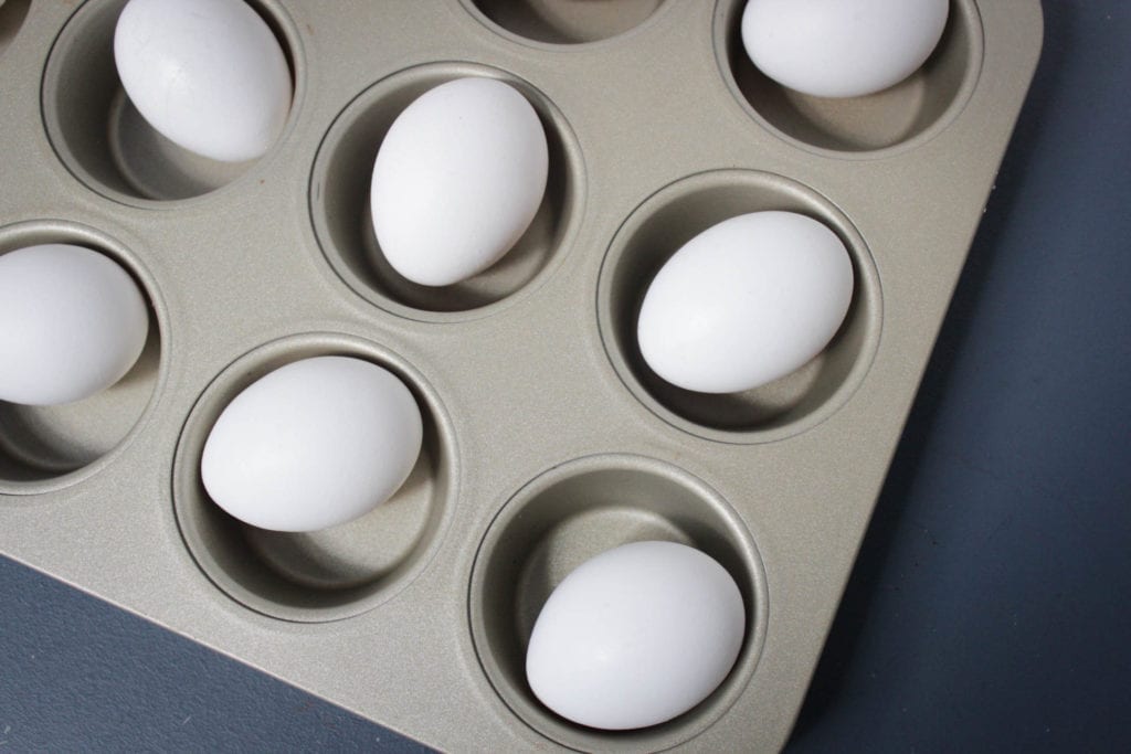 Eggs in a muffin tin