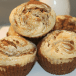 pumpkin muffins with cream cheese swirl