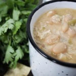 White chicken chili in a bowl