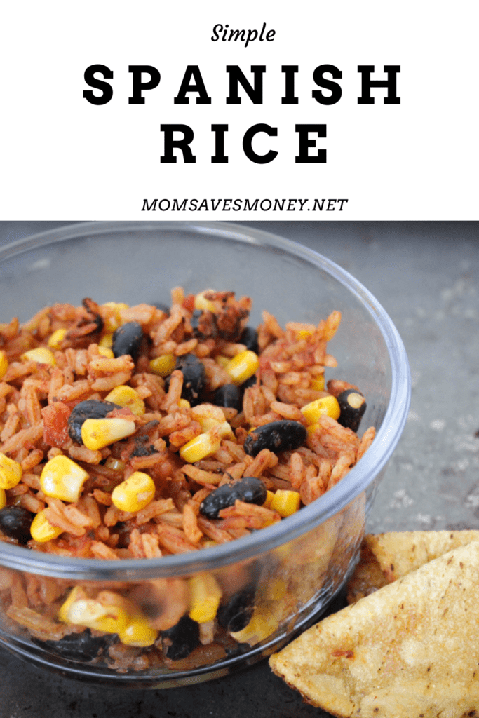 Homemade spanish rice with a blend of flavorful seasonings, corn, tomatoes, diced green chiles and black beans. Serve with your favorite Mexican dishes