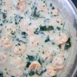 Quick and easy garlic parmesan shrimp with spinach