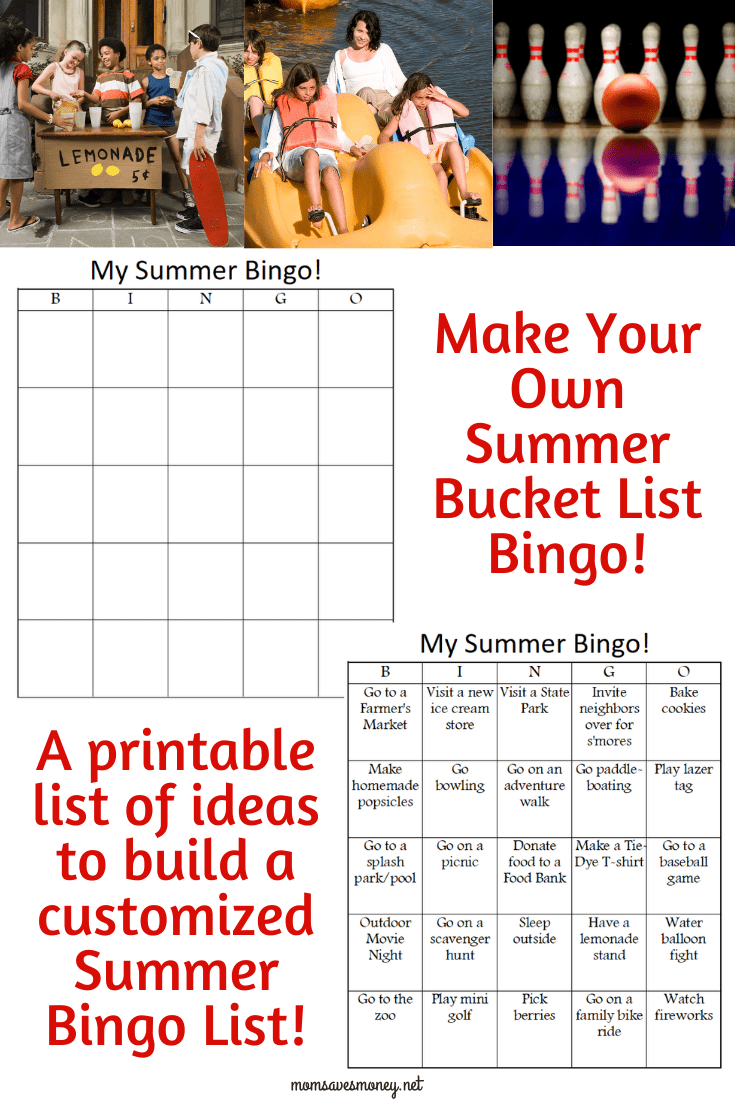 summer fun bingo cards