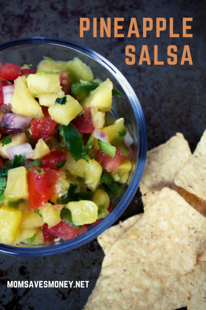 Pineapple salsa with tortilla chips