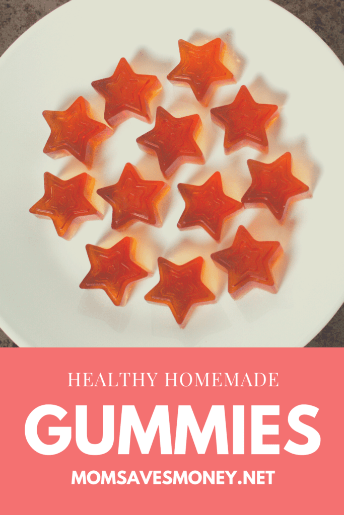 Healthy homemade star-shaped gummies on white plate