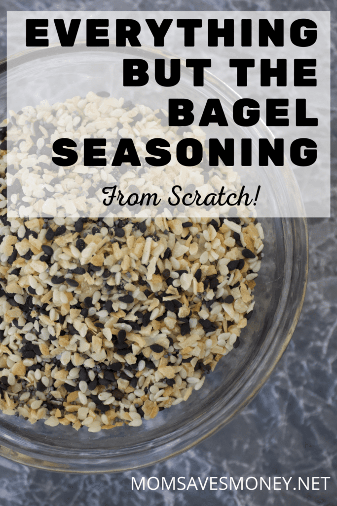 homemade everything but the bagel seasoning mix in a clear bowl