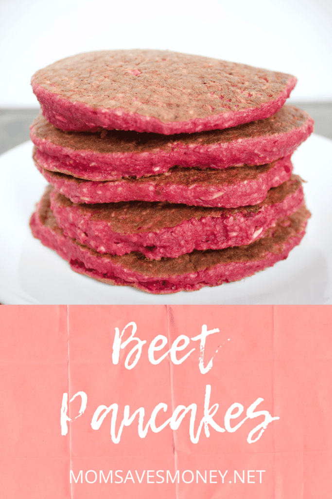 stack of 5 gluten-free beet pancakes