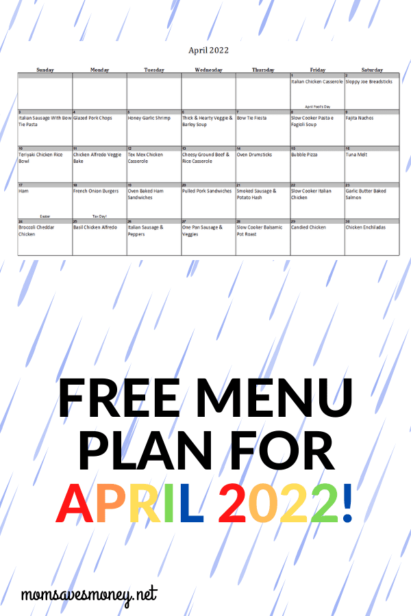 April meal plan