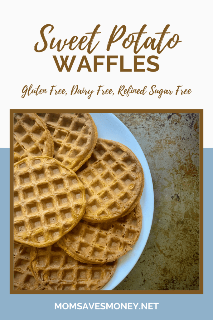 Sweet potato waffles on plate