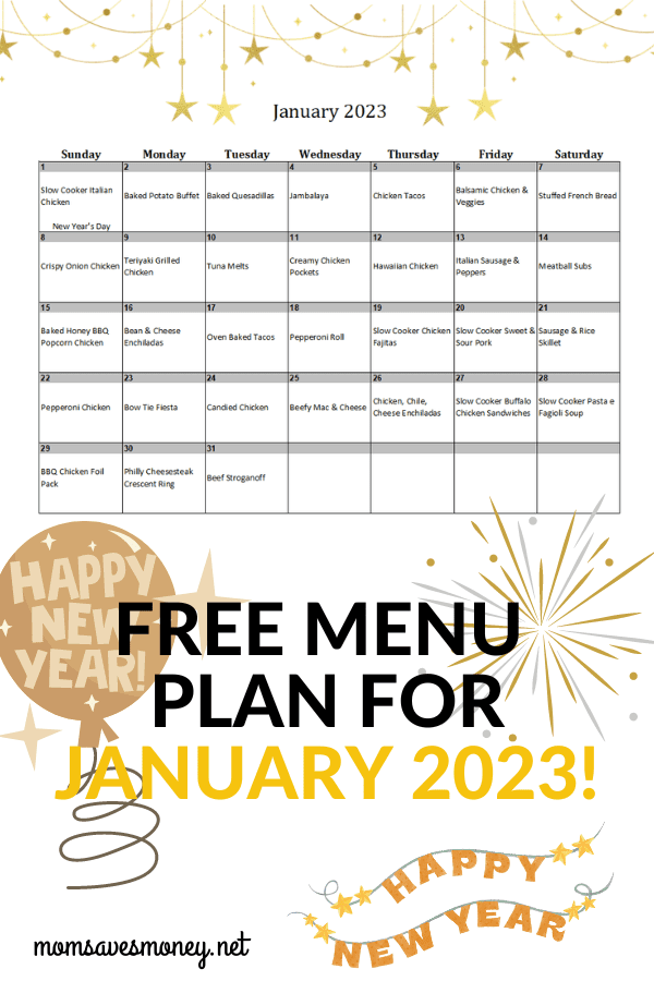 Meal Plan for Week of January 9, 2023