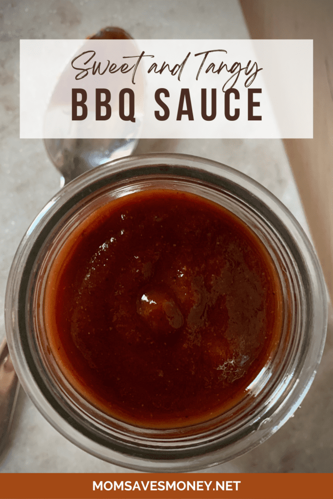 Sweet and tangy BBQ sauce in a glass jar
