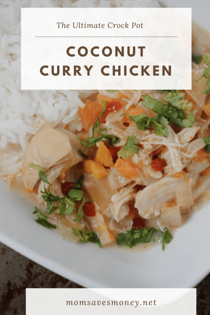Coconut curry chicken over rice