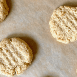 baking sheet with gluten-free shortbread cookies