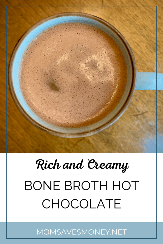 Rich and creamy bone broth hot chocolate