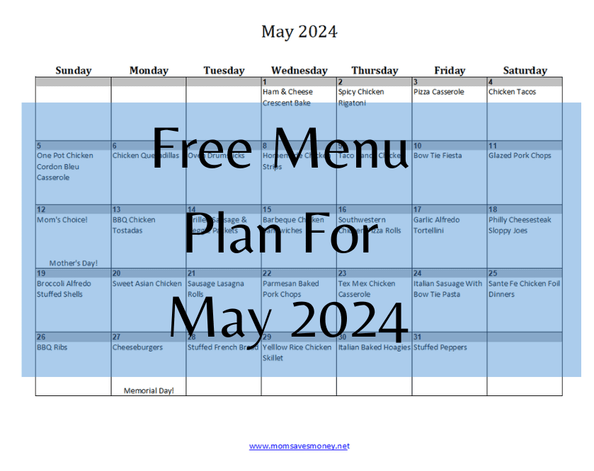 May 2024 Menu Plan – Keep Cooking in the Kitchen! post image