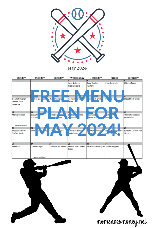 Monthly Menu Plan for May 2024